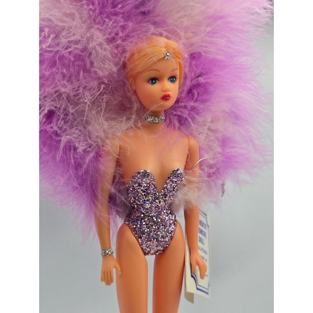 Vintage 1979 Fiona Originals Las Vegas Showgirl Doll Lilac Purple Feathers RARE